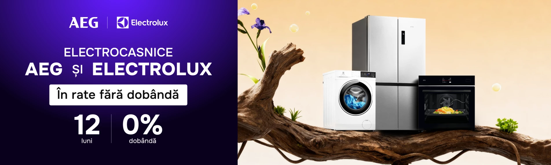 Electrocasnice AEG și ELECTROLUX în rate 12 luni cu 0% dobândă