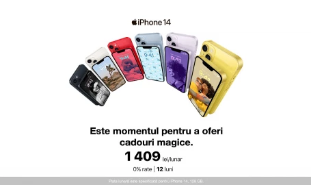 Este momentul pentru a oferi cadouri magice! Alege iPhone 14 în rate