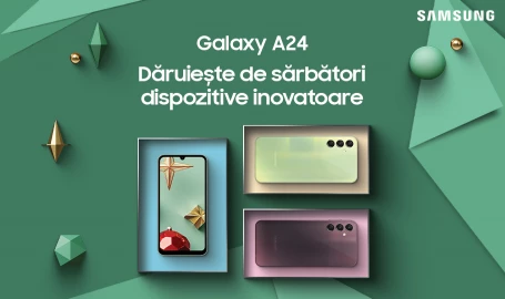 Galaxy A24 Dăruiește de sărbători dispozitive inovatoare