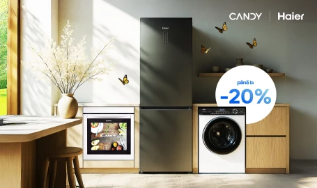Reduceri de până la -20% la electrocasnicele Candy și Haier
