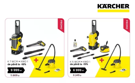 Aparat cu presiune înaltă și aspirator Karcher la preț promo