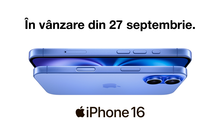 iPhone 16 и iPhone 16 Plus in vanzare din 27 septembrie