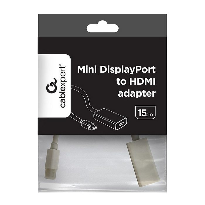 Видеоадаптер Cablexpert A-mDPM-HDMIF-02-W, MiniDP (M) - HDMI (F), 0,15м, Белый