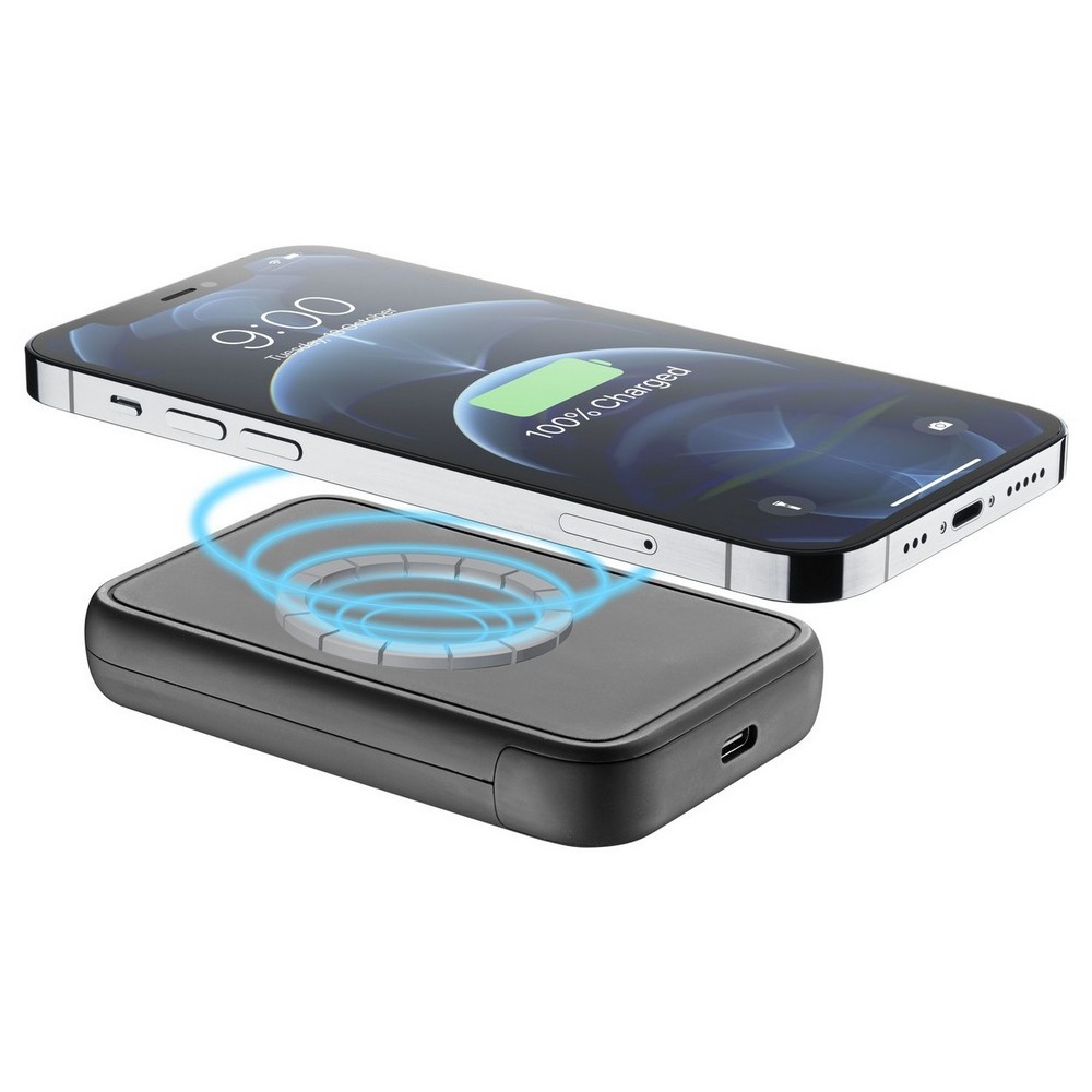 Wireless Power Bank Cellularline 5000mAh, MAG, Black