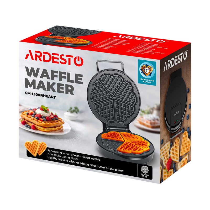 Вафельница ardesto sm-l100rheart, чёрный Thumbnail 6