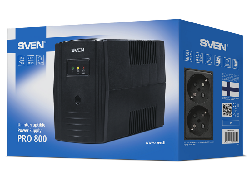 Sursă de alimentare neîntreruptibilă SVEN Pro  800, Linear-interactiv, 800VA