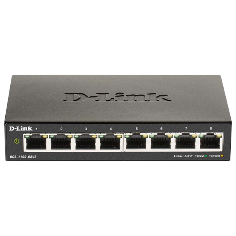 Switch de rețea D-Link DGS-1100-08V2/A1A, 8x 10/100/1000 Mbps