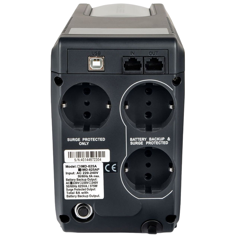 Sursă de alimentare neîntreruptibilă PCM IMD-625AP, Linear-interactiv, 625VA, Turn