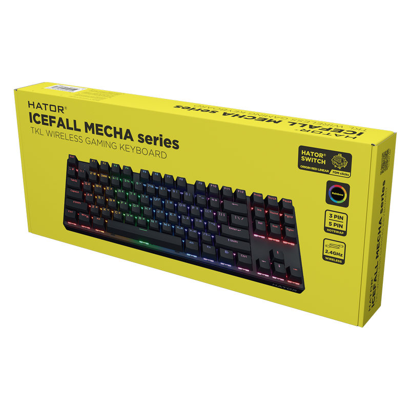 Tastatură HATOR Icefall Mecha TKL Mecanic Negru
