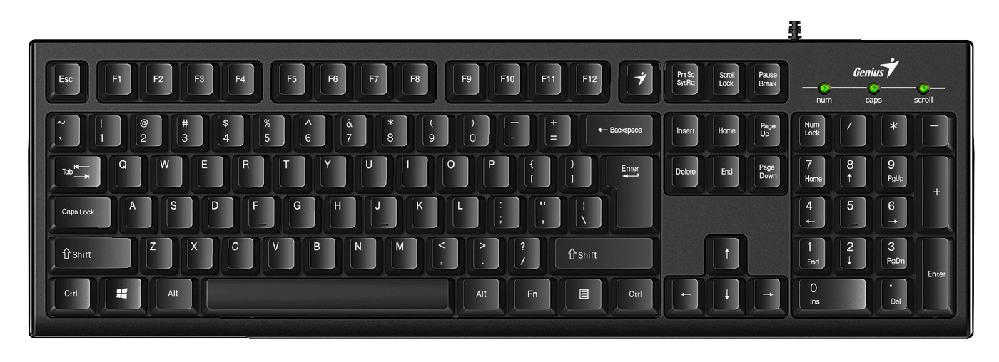 Keyboard Genius Smart KB-100, Classic, Customizable Function Keys, 1.5m, Black, USB