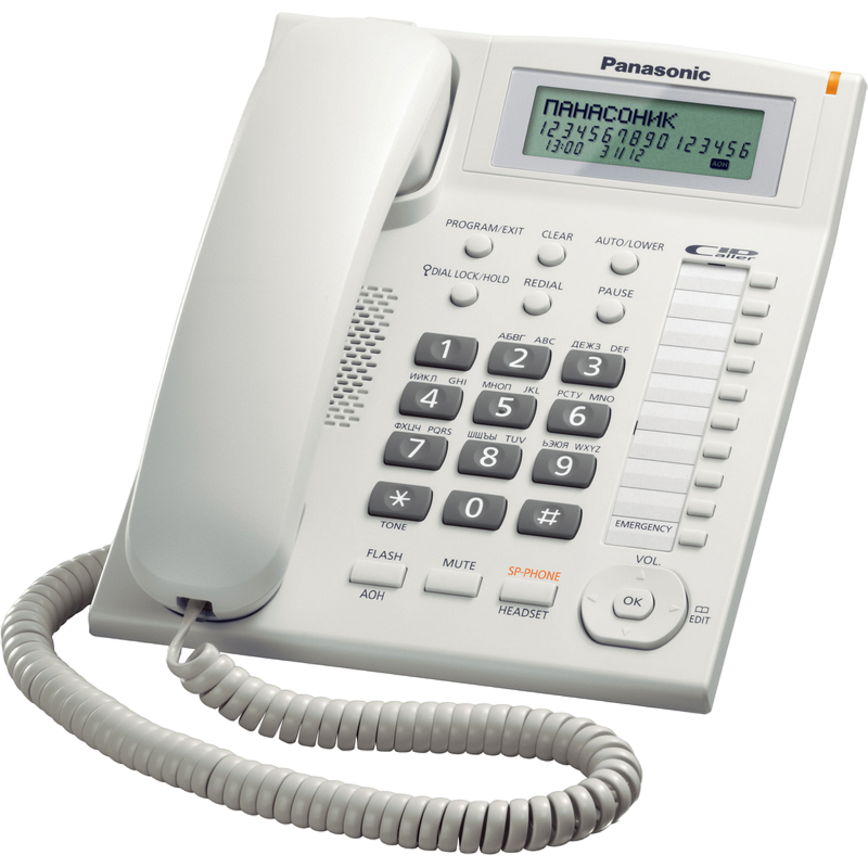 Telefon cu fir Panasonic KX-TS2388, Alb