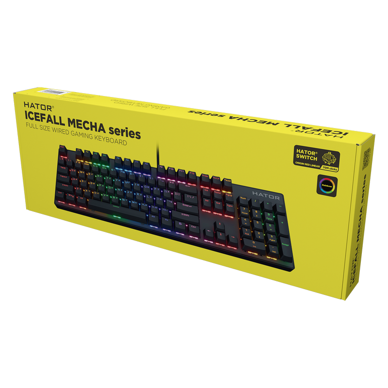 Tastatură HATOR Icefall Mecha Rainbow Mecanic Negru