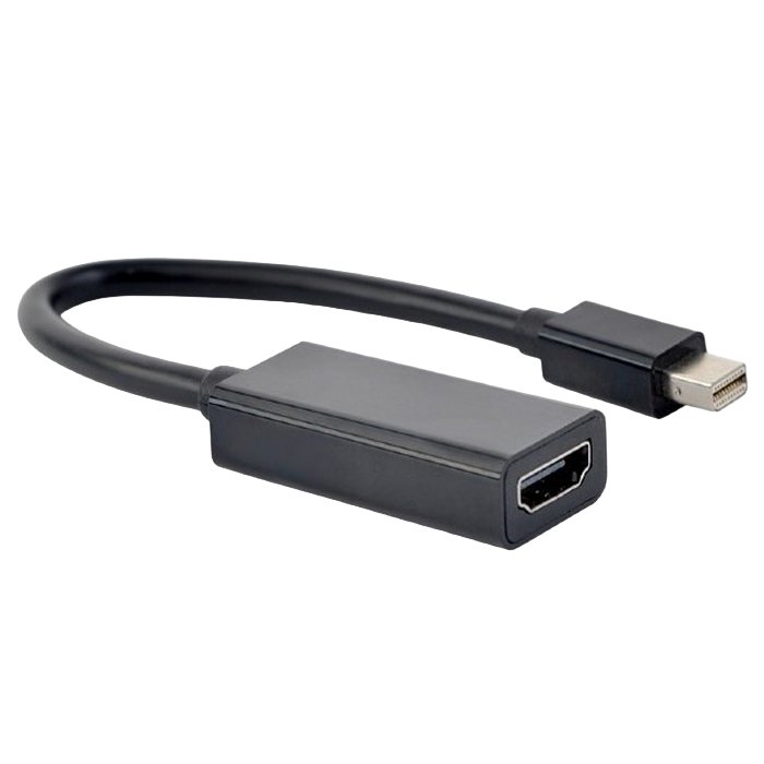 Видеоадаптер Cablexpert A-mDPM-HDMIF-02, MiniDP (M) - HDMI (F), 0,15м, Чёрный