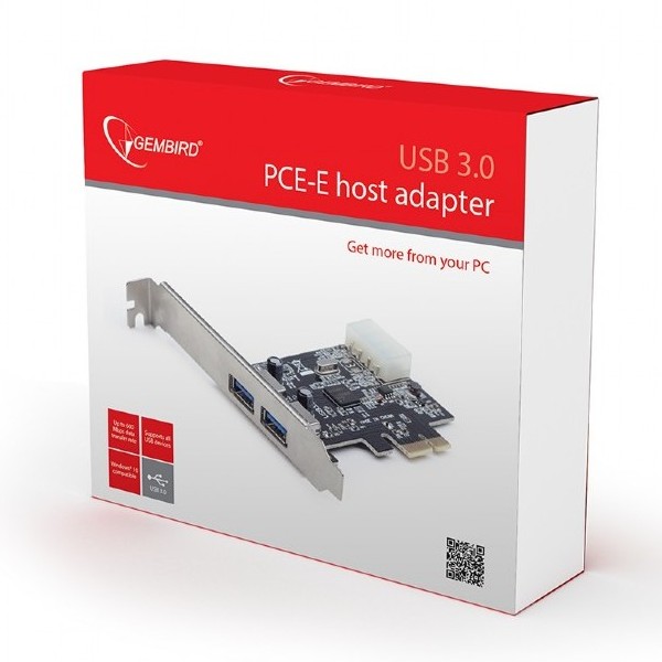 Карта расширения PCI-Express Gembird UPC-30-2P, Чёрная