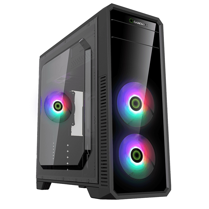 Компьютерный корпус Gamemax G561-FRGB, Midi-Tower, ATX, Чёрный