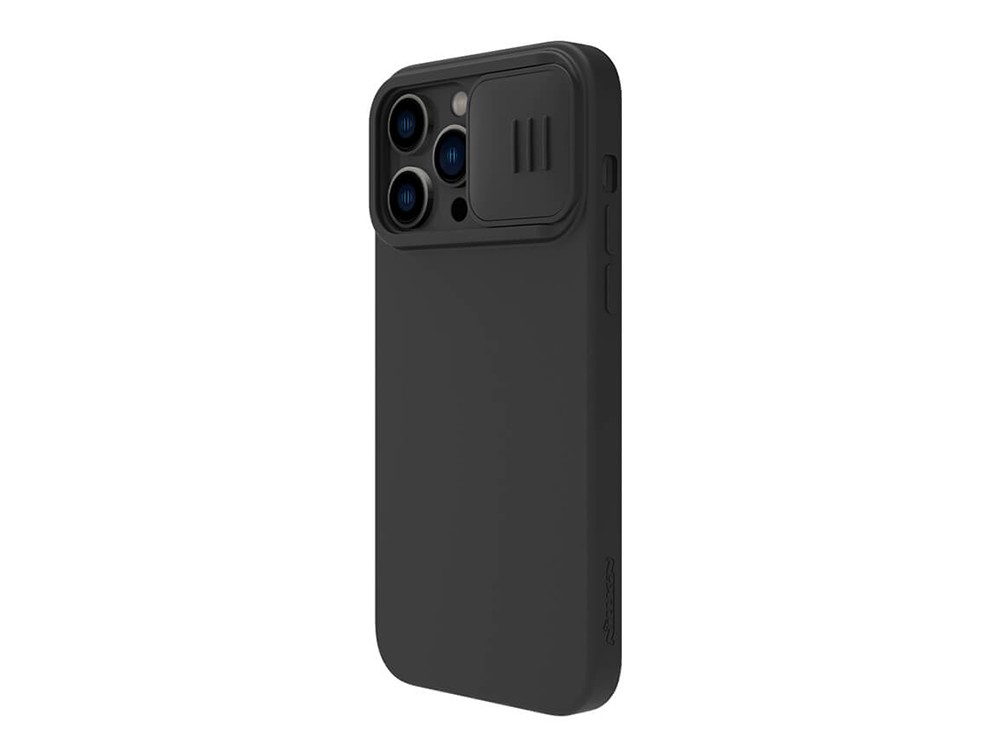 Husă Nillkin iPhone 14 Pro, CamShield Silky Silicone, Negru