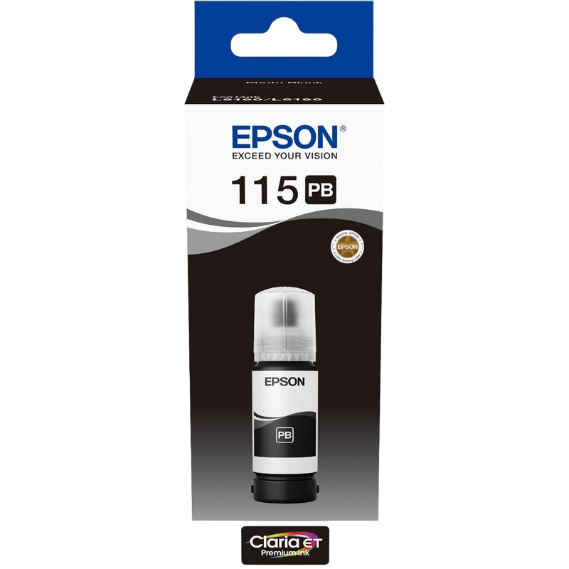 Ink Epson C13T07D14A, 115 EcoTank Ink Bottle, Photo Black