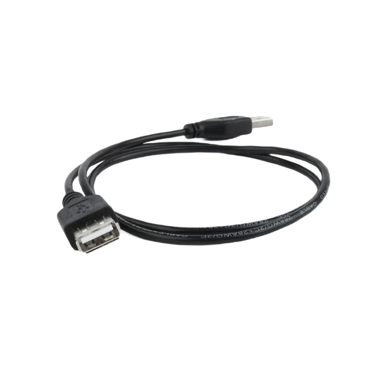Cable USB, USB AM/AF, 0.75 m, USB2.0, Black, Cablexpert, CC-USB2-AMAF-75CM/300-BK