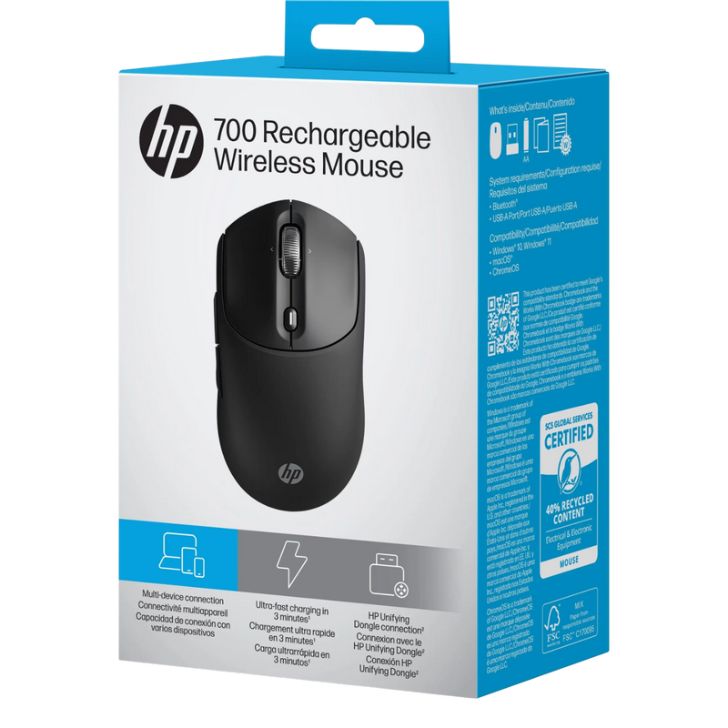 Mouse HP 700 Cu fir / Fără fir Negru