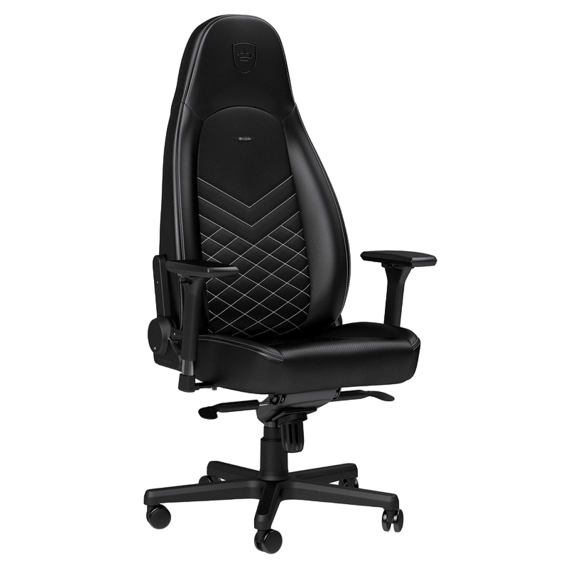 Игровое кресло Noblechairs Icon, Искусственная кожа, Черный/Белый