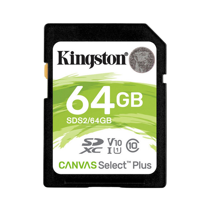 .64GB  SDXC Card (Class 10) UHS-I , U1, Kingston Canvas Select Plus 