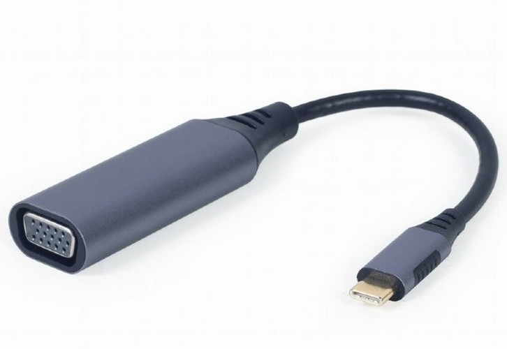 Adapter  Type-C to VGA socket 0.15m Cablexpert, up to 1920 x 1080 pixels at 60 Hz, A-USB3C-VGA-01