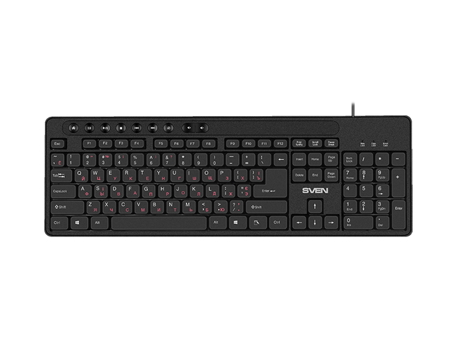 Keyboard SVEN KB-C3060, Multimedia, Splash proof, Black, USB