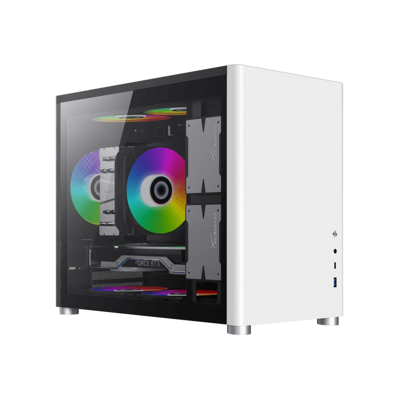 Carcasă PC Gamemax SPARK, Mini-Tower, Fără PSU, Alb