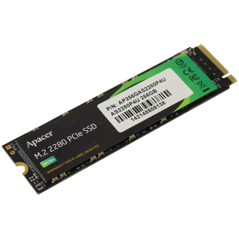 .M.2 NVMe SSD     256GB  Apacer AS2280P4U [PCIe 3.0 x4, R/W:3500/1200MB/s, 210K/315K IOPS, 170TB, 1.
