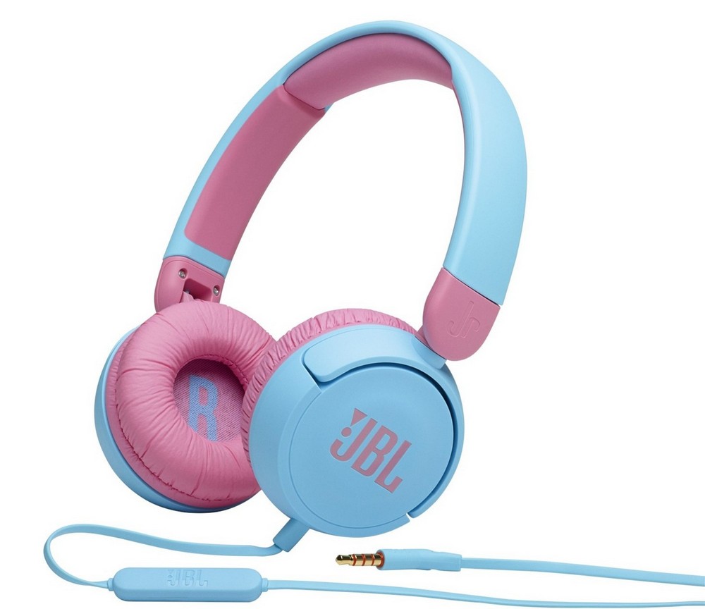 Детские наушники JBL JR310, Bluetooth/Проводное аналоговое, Голубой