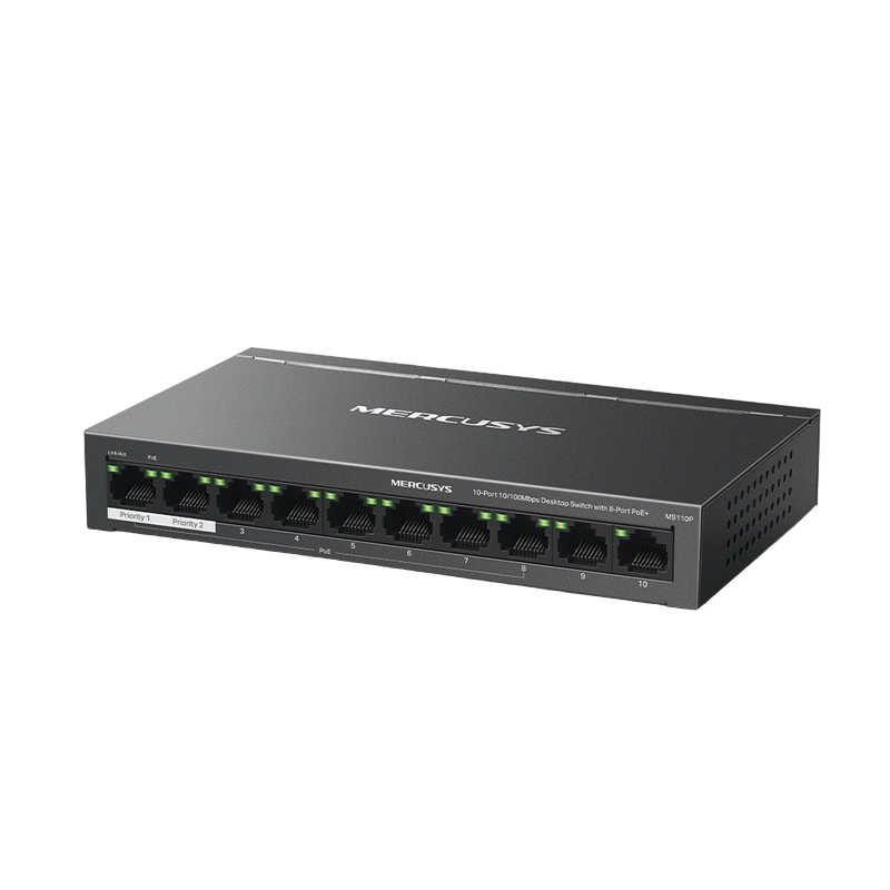Comutator PoE MERCUSYS MS110P, 8x IEEE 802.3af/at
