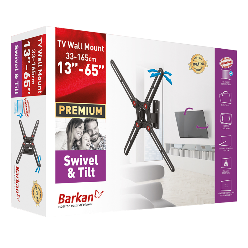 Настенное крепление для телевизора BARKAN BM320, Чёрный