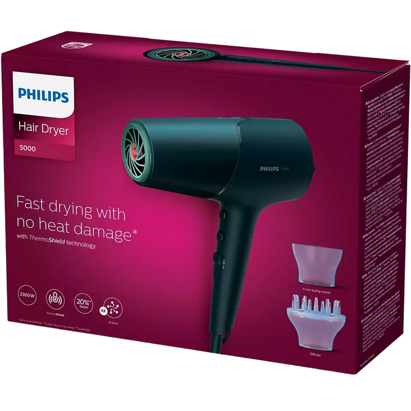 Uscător de păr Philips BHD512/00, 2300 W, Negru