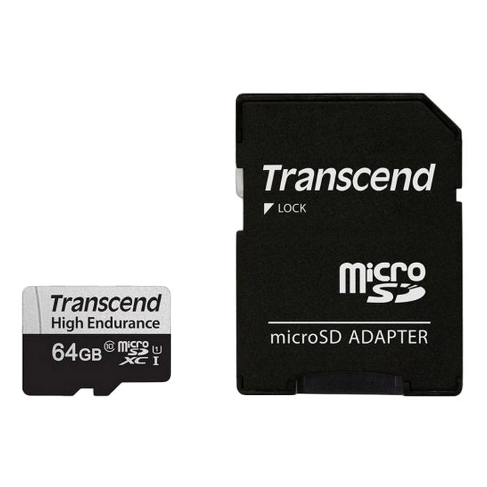 .64GB MicroSD (Class 10) UHS-I (U1),+SD adapter, Transcend 