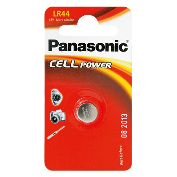 Дисковые батарейки Panasonic LR-44EL, LR44, 1шт.