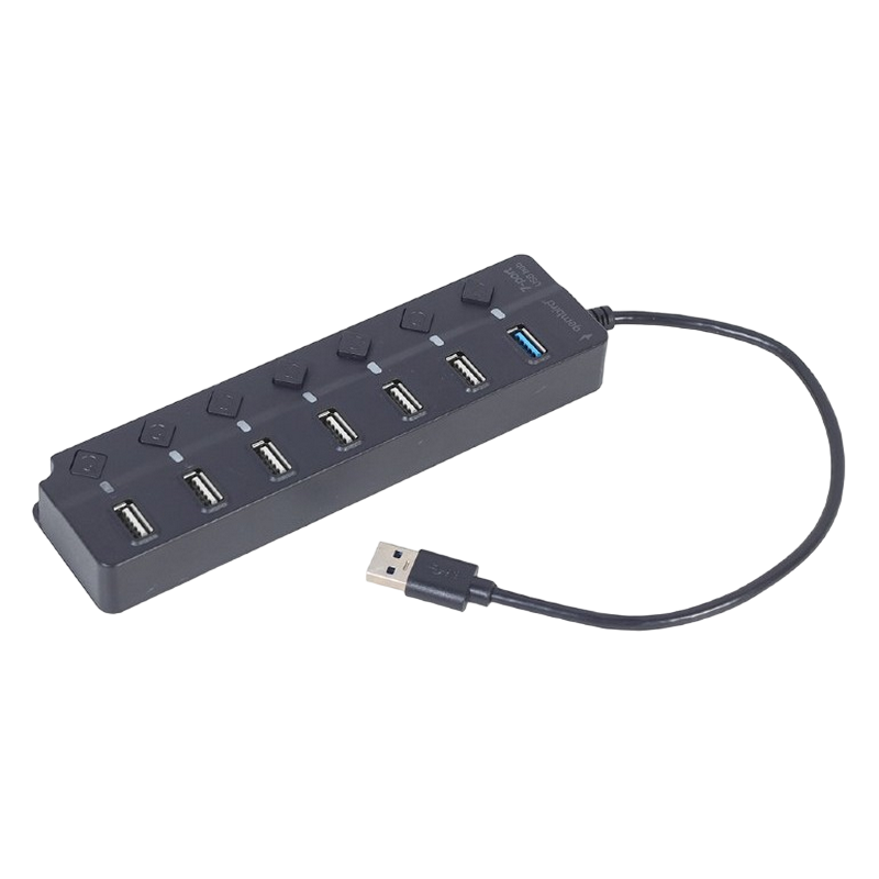 USB 2.0 Hub 7-port with switches, Gembird 