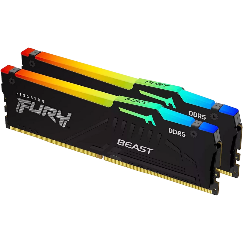Memorie RAM Kingston FURY Beast RGB, DDR5 SDRAM, 6000 MHz, 32 GB, KF560C30BBEAK2-32