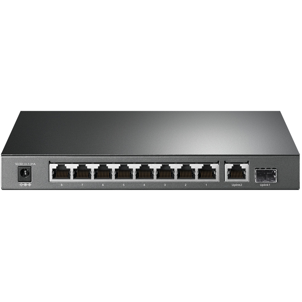 10-port 10/100/1000Mbps POE+ Switch TP-LINK "TL-SG1210P", 8 PoE+ ports, 63W Budget, SFP, Steel Case
