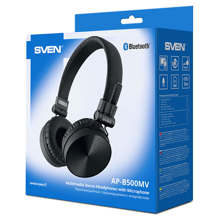 Гарнитура для мобильных телефонов SVEN AP-B500MV, Bluetooth, Чёрный