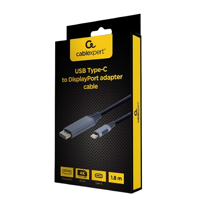 Cablu Video Cablexpert CC-USB3C-DPF-01-6, USB Type-C (M) - DisplayPort (F), 1,8m, Gri