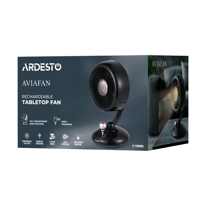 Ventilator Ardesto FT-F3600BL Axial Negru