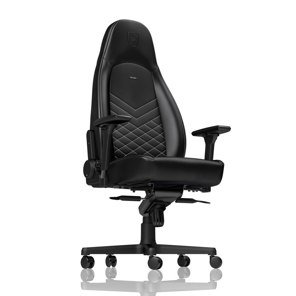 Игровое кресло Noblechairs Icon, Искусственная кожа, Черный/Белый
