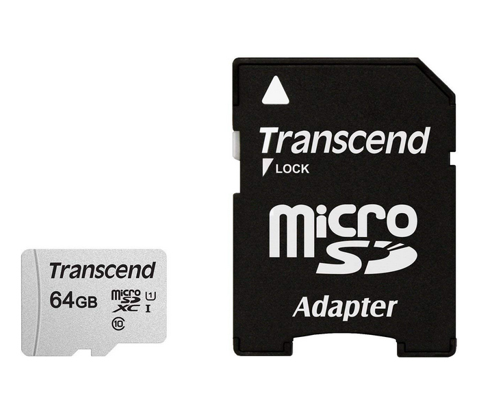 .64GB MicroSD (Class 10) UHS-I (U1),+SD adapter, Transcend