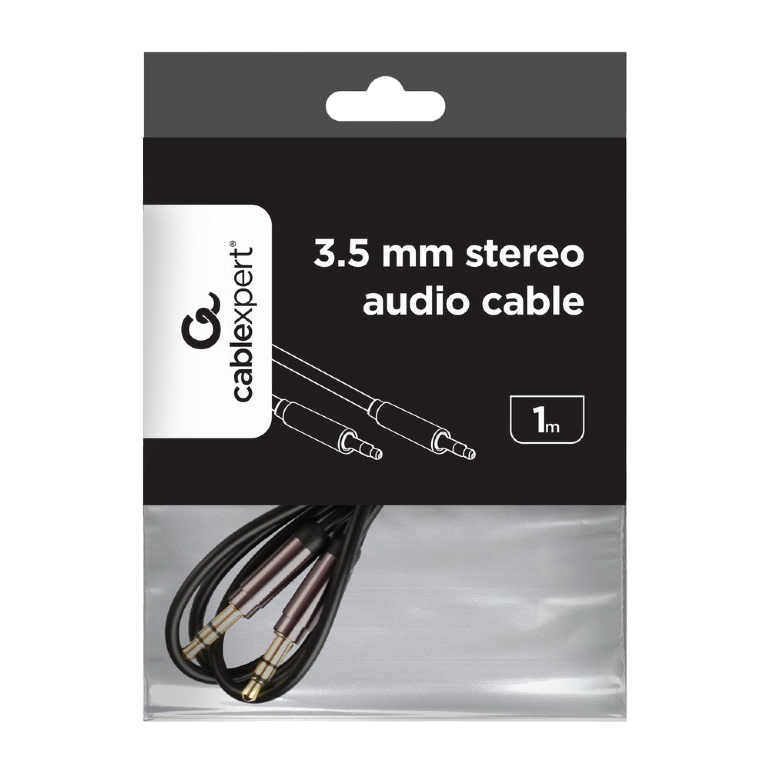 Cable 3.5mm jack - 3.5mm jack,  1.0m, 3pin, Cablexpert, Gold connectors, CCAP-444-1M