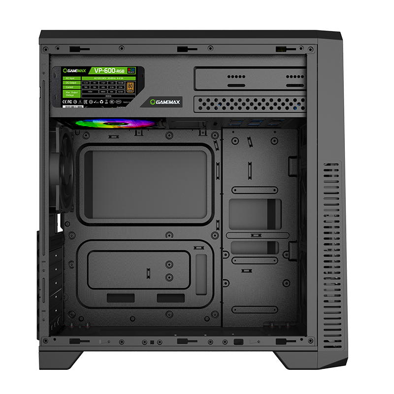 Компьютерный корпус Gamemax G561-FRGB, Midi-Tower, ATX, Чёрный