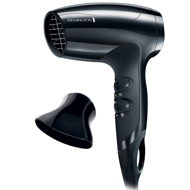 Uscător de păr compact Remington Compact D5000, 1800 W, Negru