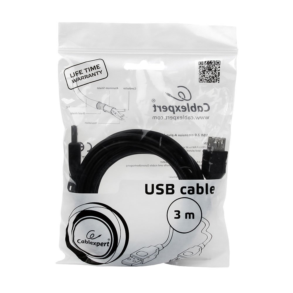 Cable USB, USB AM/AF, 3.0 m, USB2.0, Cablexpert, CCP-USB2-AMAF-10