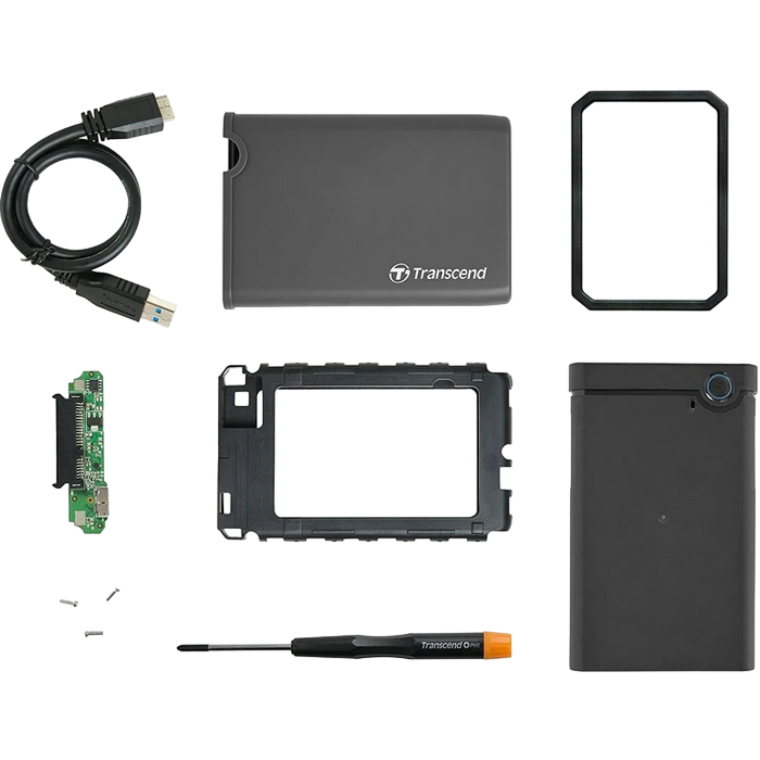 Внешний корпус Transcend TS0GSJ25CK3, Серый/Черный (TS0GSJ25CK3)