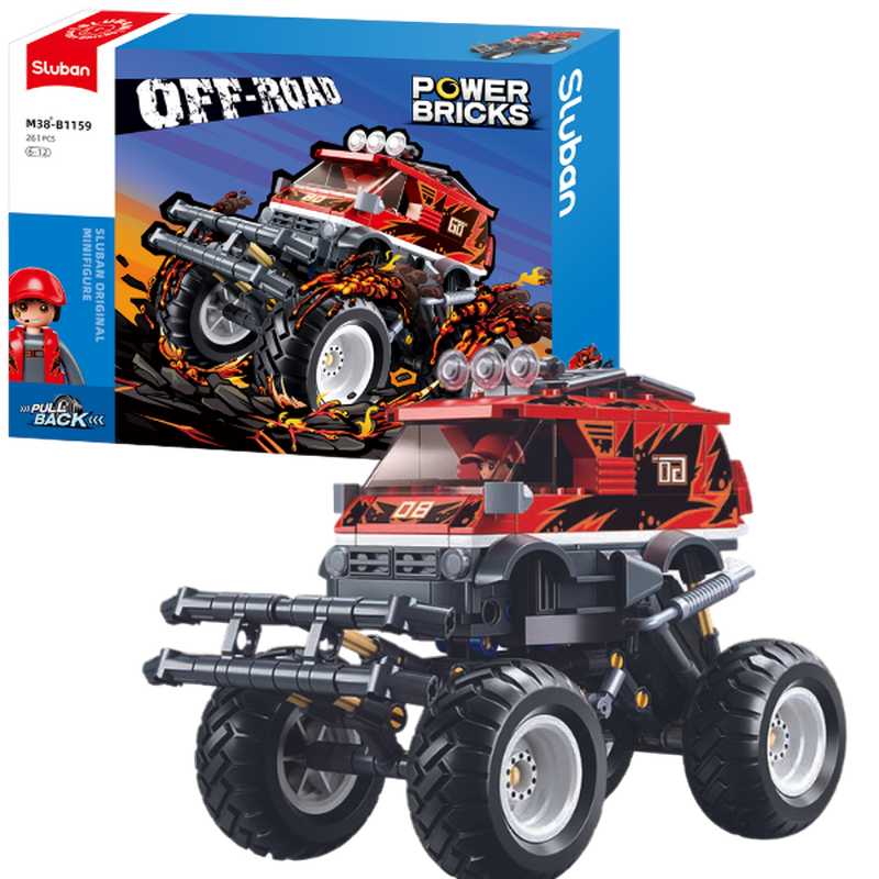 B1159 Set de construcție „Monster Truck roșu”, cu inerție,