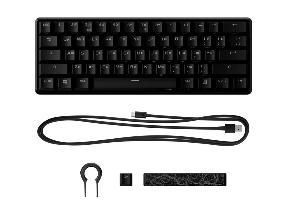 Gaming Keyboard HyperX Alloy Origins 60, Mechanical, TKL, Steel frame, Onboard memory, RGB, USB